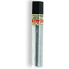 Pentel Lead Refills 0.5mm 4B, Black, 12 Leads per Tube (C505-4B) - Pack of 3