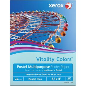 Xerox® Vitality Colors™ Pastel Plus Color Multi-Use Printer & Copy Paper, 1 Ream, Blue, Letter (8.5" x 11"), 500 Sheets