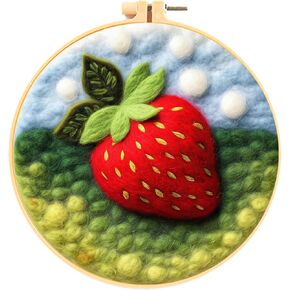 Hlison Strawberries Teedle Coulting Kit مع تعليمي فيديو ، إبرة المبتدئين تشمل حقيبة صوف ، إبر ملاب