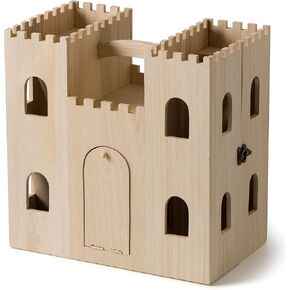 12.5" Wood Castle Dollhouse by Make Market - Unfinished Dollhouse for Kids, Bedroom, Playroom, Art & Crafts - 1 Pack