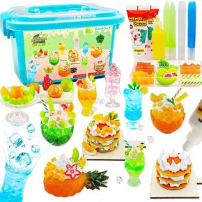 Make Mini Dessert Craft Kit for Kids,DIY Mini Food Toys with Imitation Cream,Create & Display Cream Creations, Art Activities, Great Gifts for Girls,Ages 8+