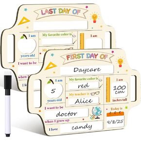 Boho First Day of School Board Personalized My First and Last Day Sign Back to School Board Chalkboard Photo Prop for Kids Preschool Kindergarten 1st Grade