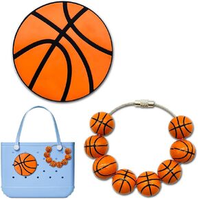 2 PCS Charms for Bogg Bag Accessories – Rubber Decorative Inserts for Original & XL, Sports Theme Tote Decorations, Fits Simply Southern & Other Beach Bags