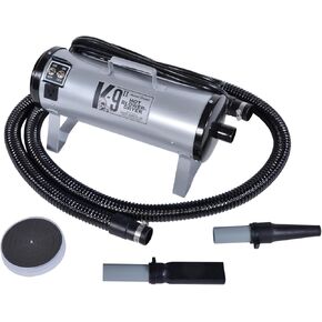 K9 II Dog Blow Dryer - High Power Grooming Dryer, Heavy Duty, 10' Hose, Deshedding, Metallic Blue