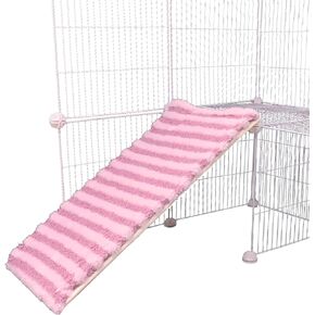 Ramp Fuzzy Cover for Small animals cage Guinea pig Ferret Nation Ramp Cover for Guinea pig cage & Small Animal Cages | Ramp Measures 28L x 12W - Inches, Plushpink, cagestair-ye30*38