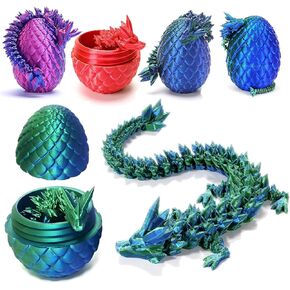 Executive Desk Toys Easter Egg, 3D Printed Dragon, Fidget Dragon Eggs with Dragon Inside, Dragon Toy Dragon Egg Fidget Toy, Fidget Toys for Autism/ADHD, Easter Gifts for Kids (Laser Purple)