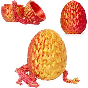 3D Printed Dragon, Easter Dragon Eggs with Dragon Inside, 3D Printed Dragon Egg Gifts for Adults and Kids (Rainbow)
