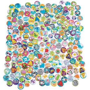 Fun Express Bulk Mini Fun Designs Metal Button Assorent - Bag of Buttons for Arts & Crafts, Decoration - Mixed Color for Decorative Button - 200 Pieces