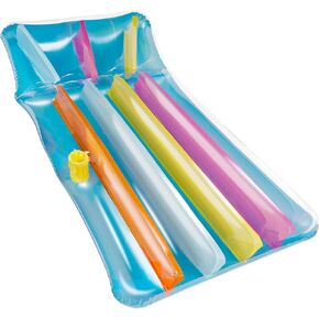 Zcaukya Inflatable Pool Float, 65 Inch Colorful Inflatable Pool Lounger with Pillow & Cup Holder for Adults, Swimming Pool Inflatable Floating Mat for Summer Parties