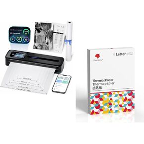 Phomemo M832D Bluetooth Portable Printers & 100 Sheets Thermal Printer Paper 8.5 x 11 Inch, Wireless for Travel