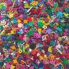 1000 Pieces Flat Assortment Different Shapes Acrylic Sequins, Bulk Loose Assorted Multicolor Acrylic Sequins for Craft DIY Sewing Decorations Arts