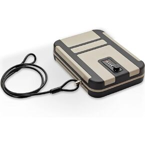 SnapSafe Treklite Combination Lock Box - Polycarbonate Portable and Lightweight Gun Lock Box - With Keyed Lock and Foam Lining - Ideal for Travel, TSA Approved - XL, 10 x 7 x 2 Inches