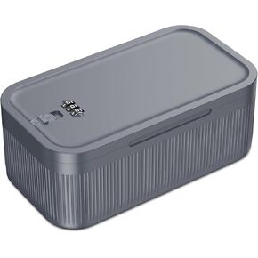AMIR Medication Lock Box, Lockable Storage Box with Code Lock, Small Lock Box for Medication Safe, Snackle Box, Phone Jail Container for Home, Office & Fridge