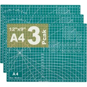 3 Pcs Self Healing Cutting Mat, A4 Craft Rotary Cutting Sewing Mat, Double Sided 5-Ply Tabletop Cutting Board for DIY Artwork Cutting, Hobbies, Stencils, Scrapbooking (12“ x 9" (3 Pcs))