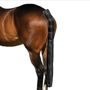 Padded Full Length Tail Wrap for Horses | Padded Tail Protection | 420D Nylon & Cotton Lined | Ideal for Trailering & Stabling | Secure Hook & Loop Closure | Color Black