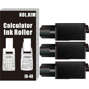 IR-40 Compatible Calculator Printer Ribbon Ink Roller Compatible for Casio HR-10RC HR-8TM Replacement Ink Rollers for Canon P1-DHV-3 P1-DH V CP16 IR40 IR30 NR40 PR40 IR40Bk IR-40B (Black, IR-40)