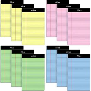5x8 Small Notebooks – 12 Pack Narrow Ruled, White Perforated Note Pads with 50 Sheets Per Notepad, (No Ink Bleeding) Ideal Legal Pads for Writing, Note Taking, Home, Office, School