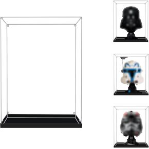 Acrylic Display Case for Lego Helmet 75429 75349 75350 75351 75327 76187 76182 76199 75408 75415 76285 75328 75304 etc.Fully Transparent Box（20x20x24cm 7.9x7.9x9.5in）