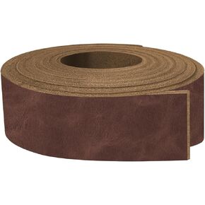 ELW Buffalo Hide Leather Strap 5-6 oz |1 Inch x 60 Inch |Color Walnut Leather Strips for Crafts, Leather Bag Straps, Leather for Belt Making, Leather Crafting, Blank Leather, Tooling Leather Roll