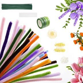 800 PCS Pipe Cleaners Craft, 13 Colors Chenille Stems, Pipe Cleaners Flowers Kit, Art and Craft Supplies