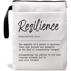 Resilience Definition Book Sleeve, Book Covers with Zipper, Book Cover Protector Gifts for Book Lover, Inspirational Gifts for Women Teacher Librarian Bookworm