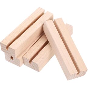4pcs Wooden Table Number Holders Rustic Photo and Calendar Display Base Versatile Card Holder for Weddings Home Decor and Events Elegant Stand for Desk and Table