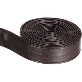 MECCANIXITY Brown Leather Strap 3/4 inch (20mm) Wide Double Sided Leather Strip 200"(5M Long) Flat Leather Belt Cord for Shoulder Bag, Clothing Belt, Bag Handles, Handcraft
