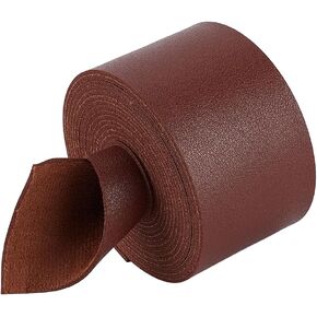BENECREAT 98 Inch Lychee Pattern Leather Strap, 1inch Wide Single Side Imitation Flat Leather Cord for DIY Craft Projects, Pet Collars, Belts, Jewelry (Camel)