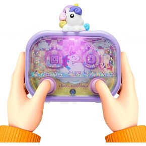 Handheld Water Game with Light – Water Ball Target Toy for Kids Ages 3+, Retro Fidget Toy, Screen-Free Car Travel Game, Road Trip Toy, Airplane Entertainment, Portable Autism-Friendly Gift
