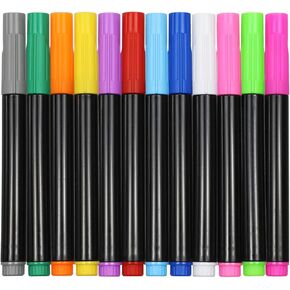 12-Color Markers for LED Note Board with Colors, Compatible with Reusable Doodle Book, Light-Up Acrylic Message Boards,and LED Writing Boards, Neon Markers Erasable Pens