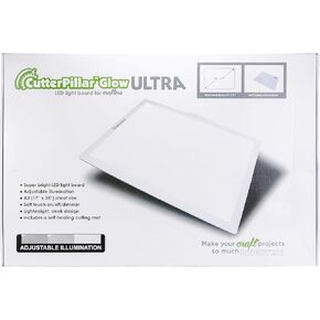Cutterpillar Glow Ultra LED Light Board - Light Box Tracing Pad w/Non-Slip Translucent Self-Healing Cutting Mat, 3 Levels of Light, 12v, AC Powered, 26"x19" - Perfect for Quilters & Crafters