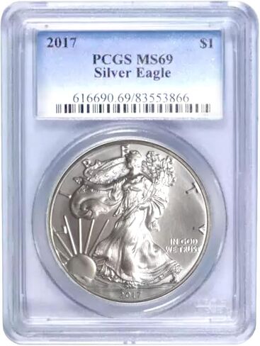 USA 2017 $1 American Silver Eagle Coin - MS69 PCGS - United States Mint in Saudi Arabia