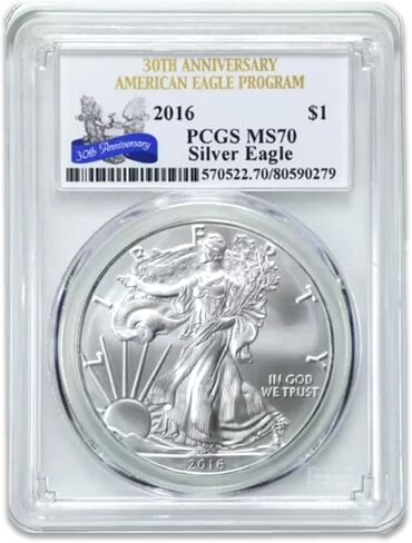 USA 2016 $1 American Silver Eagle Coin Bullion - 1 Troy Ounce of .999 MS70 PCGS in Saudi Arabia