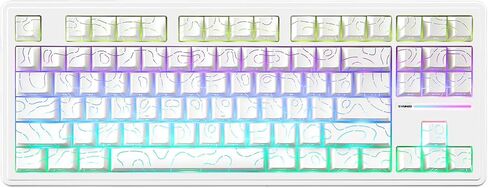 YUNZII YZ87 75% Gasket Mechanical Keyboard,TKL Wireless Hot Swappable Bluetooth Gaming Keyboard with 4-Layer Padding,BT5.0/2.4Ghz/Type-C NKRO RGB Keyboard for Linux/Win/Mac(Black,Milk Switch) in Kuwait