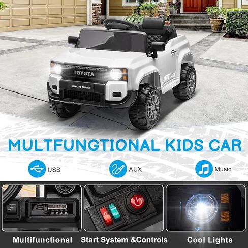 Winado 12V Ride on Car, Licensed Toyota Electric Truck for Toddlers W/Remote Control, Battery Car for Kids with Openable Doors, 3 Speeds, LED Lights, Music (Black) in Saudi Arabia