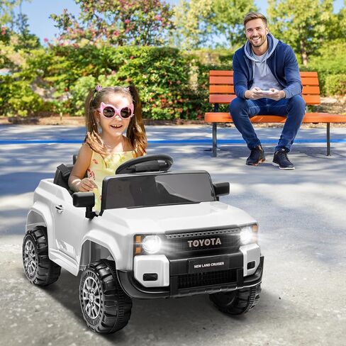 Winado 12V Ride on Car, Licensed Toyota Electric Truck for Toddlers W/Remote Control, Battery Car for Kids with Openable Doors, 3 Speeds, LED Lights, Music (Black) in Saudi Arabia