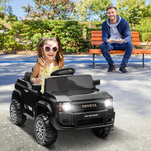Winado 12V Ride on Car, Licensed Toyota Electric Truck for Toddlers W/Remote Control, Battery Car for Kids with Openable Doors, 3 Speeds, LED Lights, Music (Black) in Kuwait