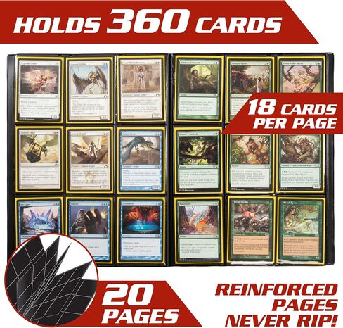Monster 9 Pocket Trading Card Album- 20 Side Loading, Theft Deterrent, Padded Pages that Hold up to 360 cards - compatible with Yugioh, MTG, Magic The Gathering, Pokémon & Sport Cards - Holofoil Green in Kuwait