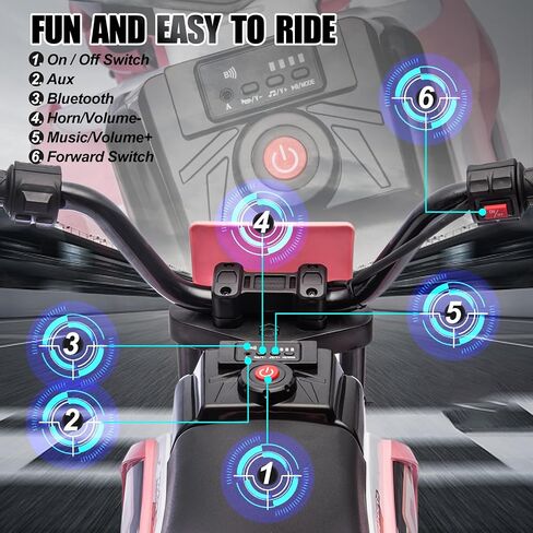 JOYLDIAS Kids Motorcycle Dirt Bike, 12V7AH Battery-Powered Ride On Motorcycle for Kids, Off-Road Street Bike w/Training Wheels, Spring Suspension, High/Low Speeds, Green in Kuwait