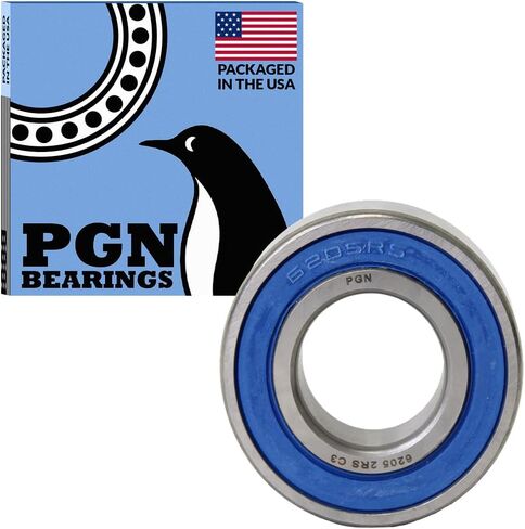 PGN (10 Pack) 6205-2RS Bearing - Lubricated Chrome Steel Sealed Ball Bearing - 25x52x15mm Bearings with Rubber Seal & High RPM Support in Saudi Arabia