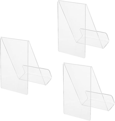 Amosfun 1Pc Acrylic Book Rack Transparent Magazine Display Stand Compact Book Holder for Tabletop Organization Premium Quality Thick Design for Home Bookstore Use in Saudi Arabia