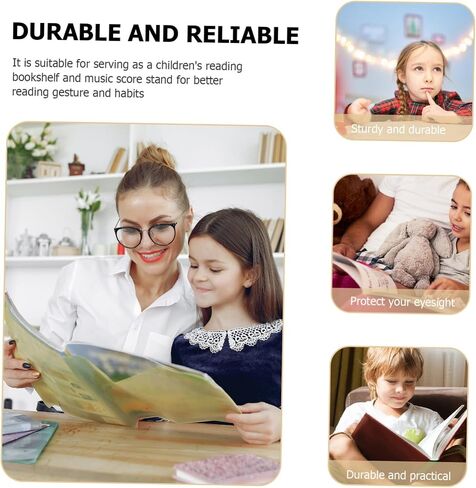 Amosfun 1Pc Acrylic Book Rack Transparent Magazine Display Stand Compact Book Holder for Tabletop Organization Premium Quality Thick Design for Home Bookstore Use in Saudi Arabia
