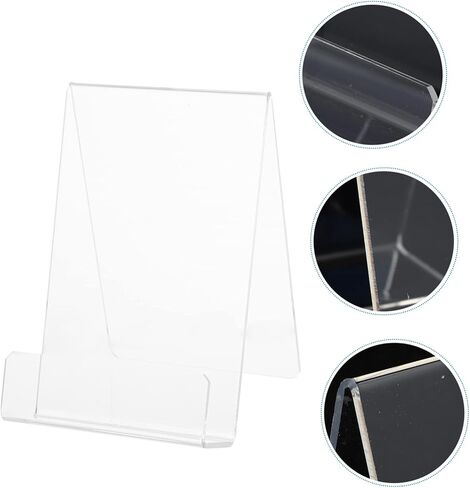 Amosfun 1Pc Acrylic Book Rack Transparent Magazine Display Stand Compact Book Holder for Tabletop Organization Premium Quality Thick Design for Home Bookstore Use in Saudi Arabia