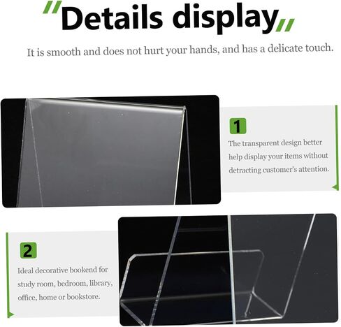 Amosfun 1Pc Acrylic Book Rack Transparent Magazine Display Stand Compact Book Holder for Tabletop Organization Premium Quality Thick Design for Home Bookstore Use in Saudi Arabia