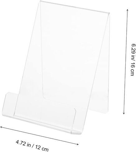 Amosfun 1Pc Acrylic Book Rack Transparent Magazine Display Stand Compact Book Holder for Tabletop Organization Premium Quality Thick Design for Home Bookstore Use in Saudi Arabia