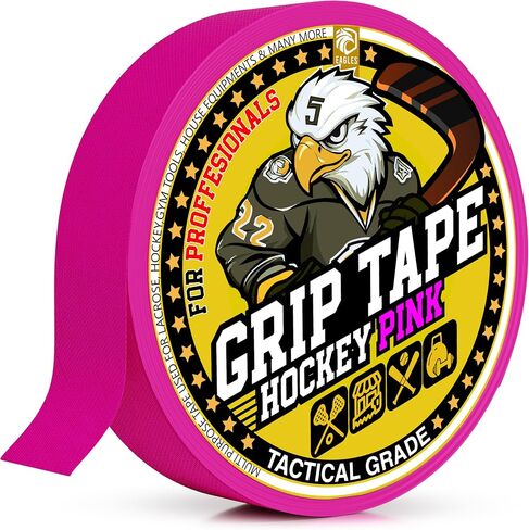 Pink Hockey Tape - Multipurpose Cloth Tape Roll for Field Ice & Roller Hockey Stick, Blade & Handle Protector - Over Grip for Lacrosse Baseball Bat Pullup Bars - Sports Gifts, Accessories in Saudi Arabia
