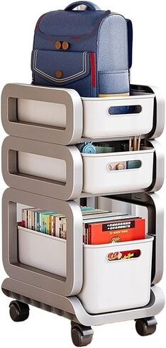 Schoolbag Rack Movable Trolley Book Storage Rack Artifact Multi-Layer Bag Storage Under The Table(X-Small) in Saudi Arabia