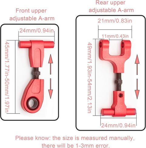 Adjustable Front/Rear Upper Arms Set for Tamiya TT02 Adjustable Upper Arms Aluminum Alloy Suspension Arms for Tamiya 1/10 on Road RC Car Suspension Upgrade Kit, TT02 Chassis Arms Length Adjustable in Kuwait