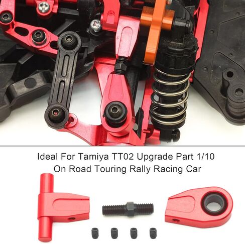 Adjustable Front/Rear Upper Arms Set for Tamiya TT02 Adjustable Upper Arms Aluminum Alloy Suspension Arms for Tamiya 1/10 on Road RC Car Suspension Upgrade Kit, TT02 Chassis Arms Length Adjustable in Kuwait