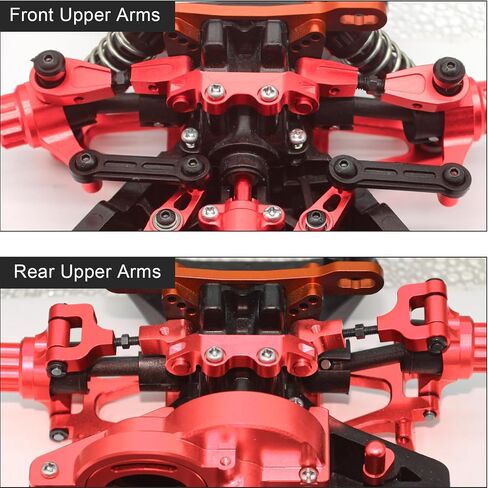 Adjustable Front/Rear Upper Arms Set for Tamiya TT02 Adjustable Upper Arms Aluminum Alloy Suspension Arms for Tamiya 1/10 on Road RC Car Suspension Upgrade Kit, TT02 Chassis Arms Length Adjustable in Kuwait